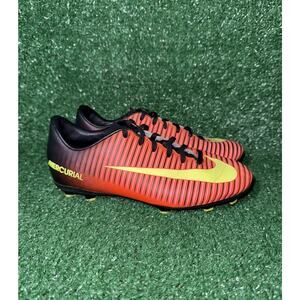 Nike Mercurial Victory Soccer Cleats Kids Size 3.5Y Black Orange Shoe 831945-870
